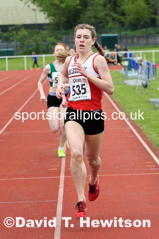 Womens Under-17s 800 metres, 2023 North Eastern Track and Field Champs., Middlesbrough Sports Village, Middlesbrough. Photo: David T. Hewitson/Sports for All Pics